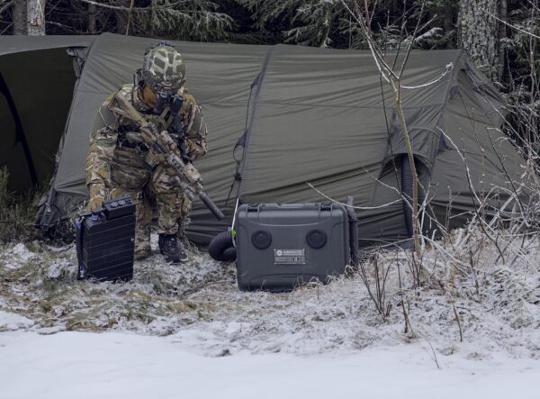 Euroheater og Flexibatt batteri ute i felt