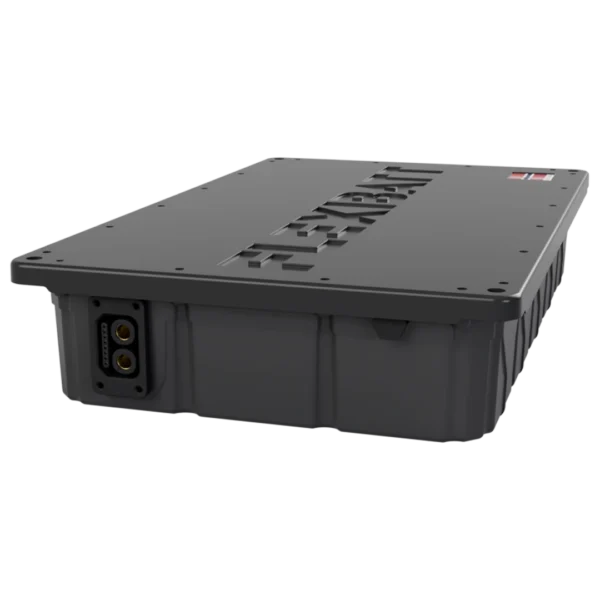 Nærbilde av Flexibatt Standard-batteriet, sett fra siden og uten omformer