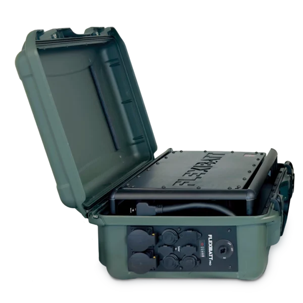 Batteriet Flexibatt PRO hvor kofferten er åpnet