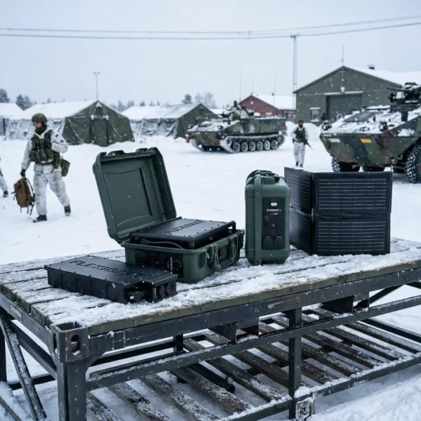 The Flexibatt series assembled on a table before setup