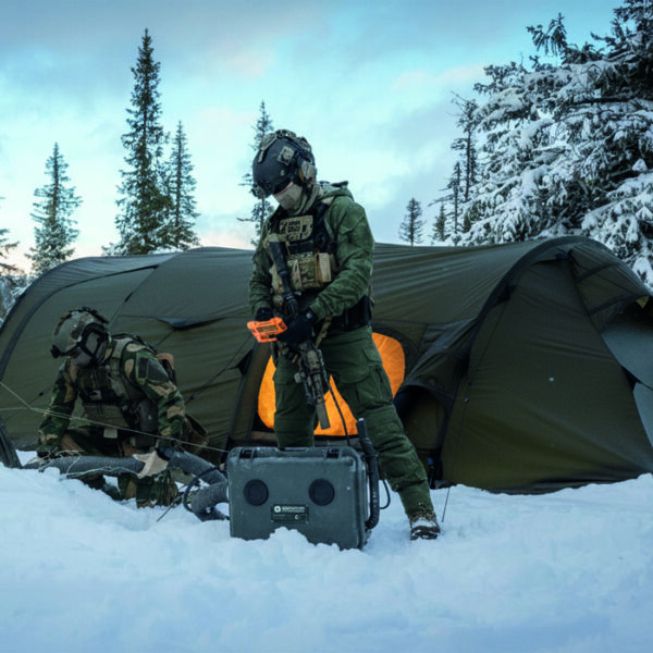 Euorheater-tent-Gen-3-700 Euroheater 4D dieselvarmer klargjort for bruk i kaldt klima.